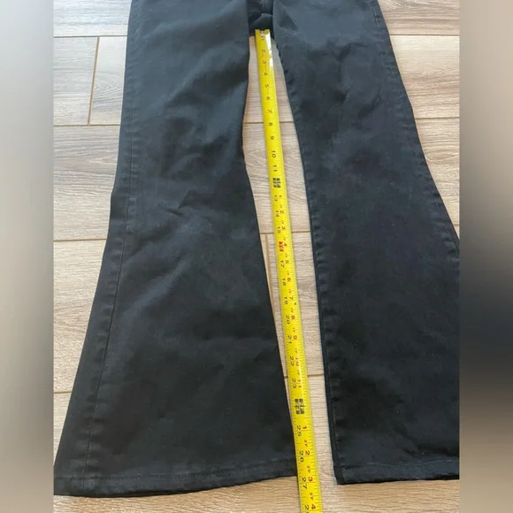 Frame Jeans Le One Flare Larsen Black Organic Cotton Size 2 - Picture 8 of 10